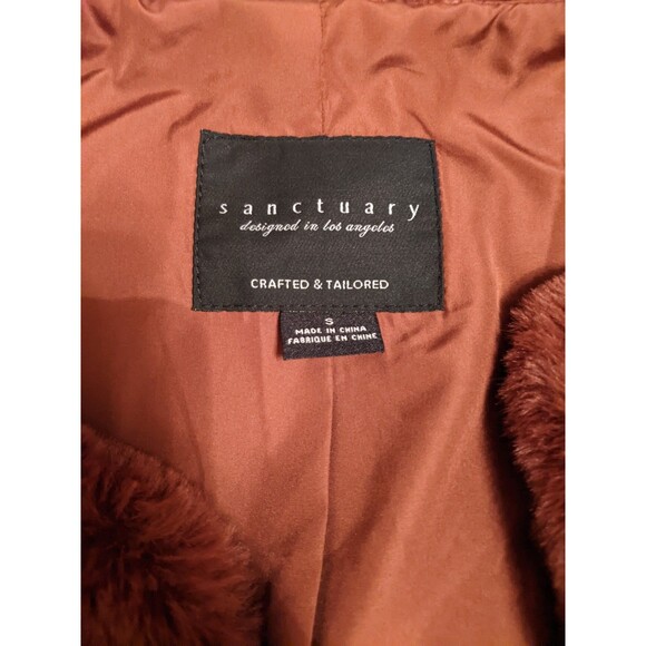 Anthropologie Sanctuary Furry Teddy Coat Jacket Chocolate Brown Size Small - Picture 4 of 5